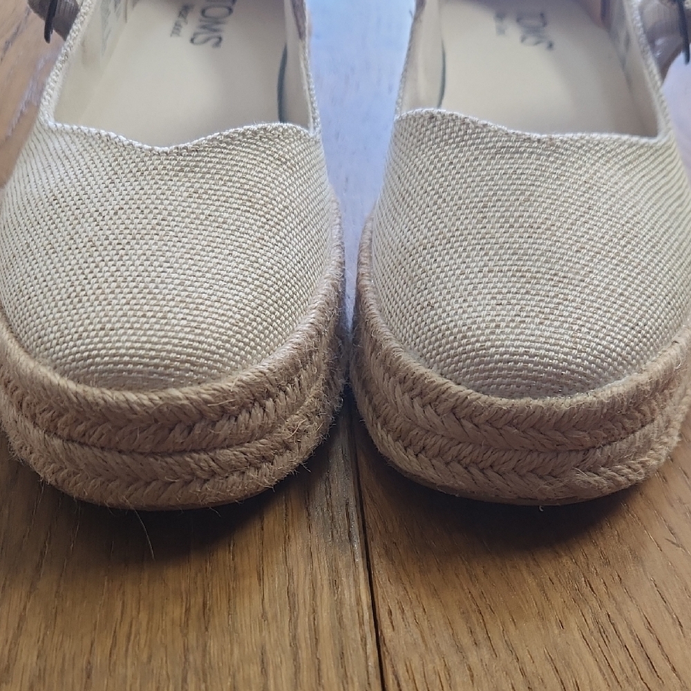 TOMS Cream Mary Jane Espadrille Shoes - Picture 6 of 7